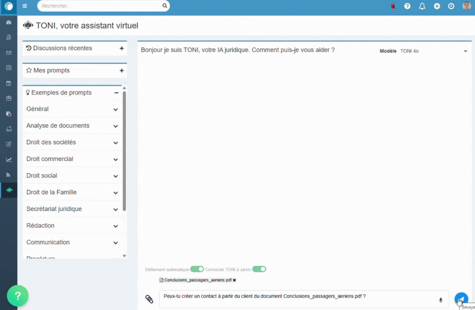 facturation cabinet avocat jarvis legal